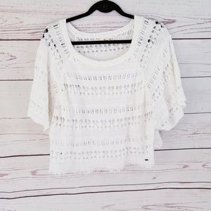 Hollister White Crochet Crop Top